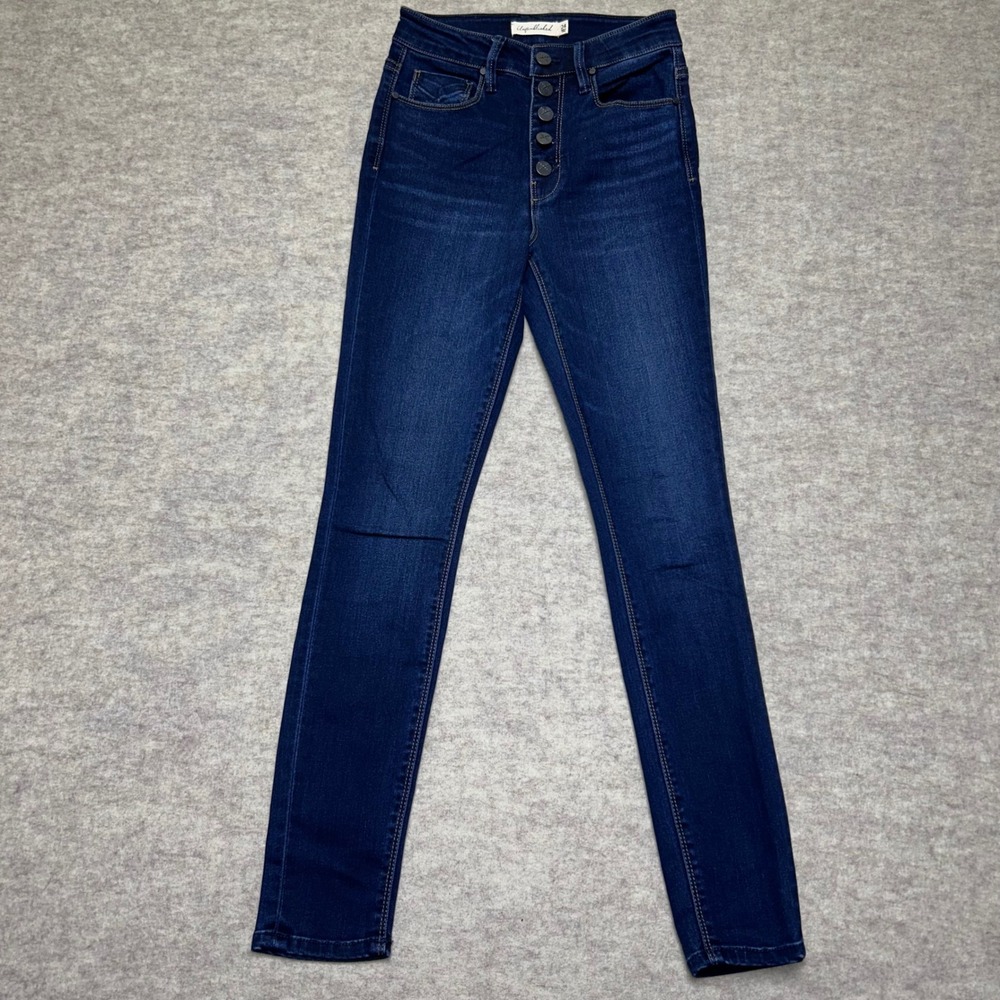 Anthropology‎ Unpublished Jeans Womens Size 24 Dark High Rise Skinny Button Fly